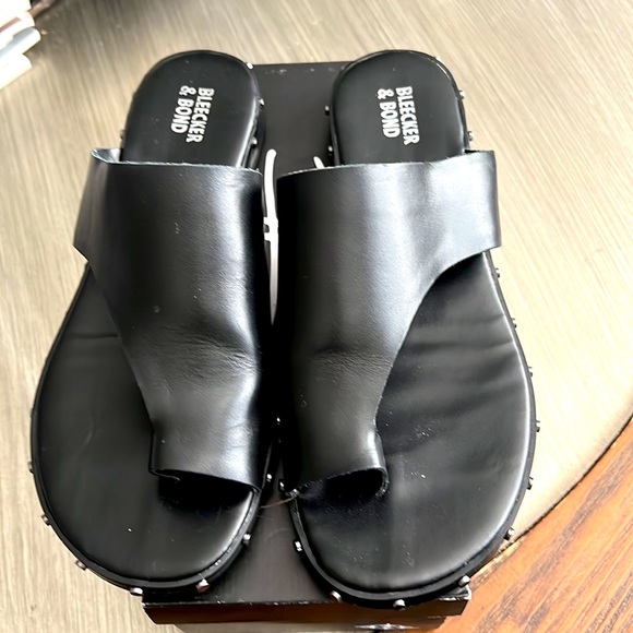 Black Leather Sandals - Picture 2 of 5